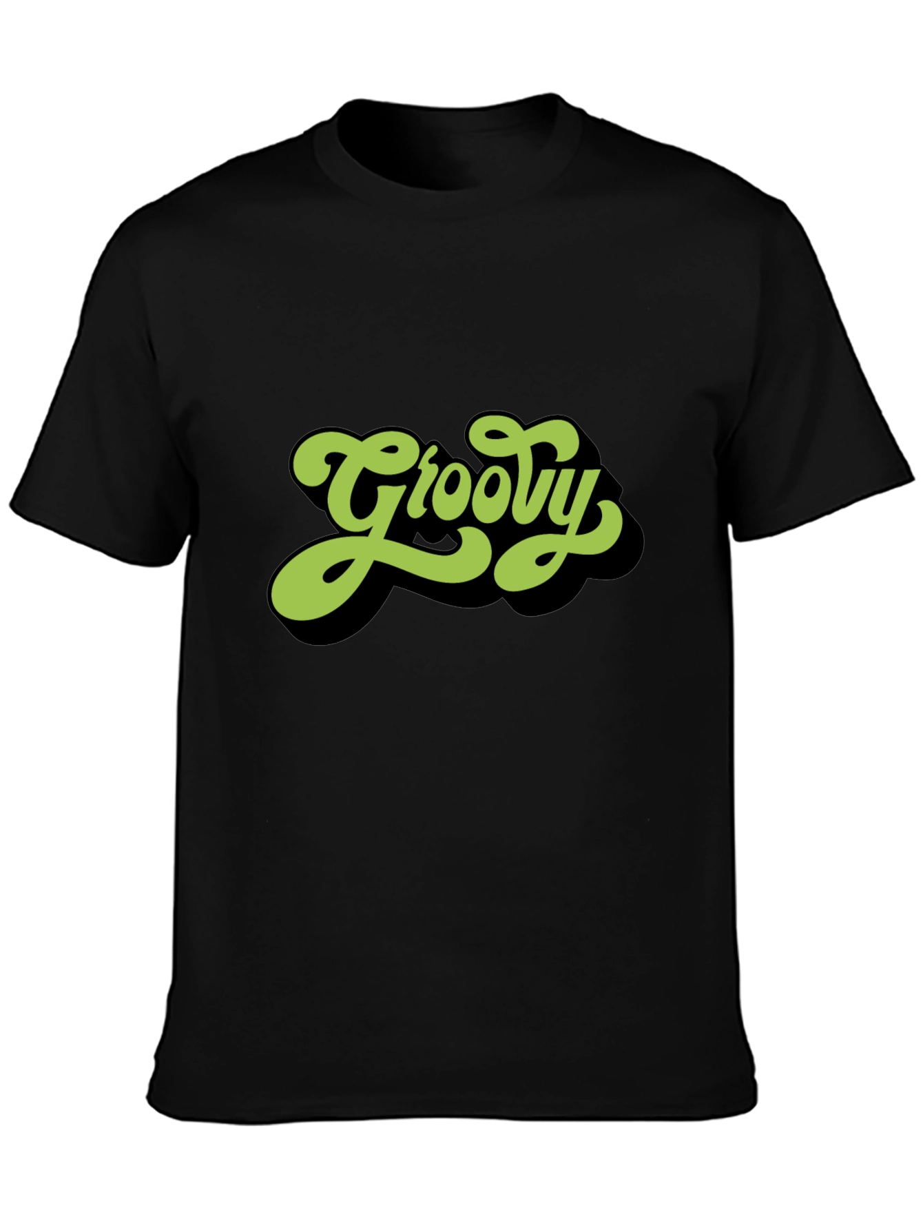 Groovy Retro Style Black T-Shirt