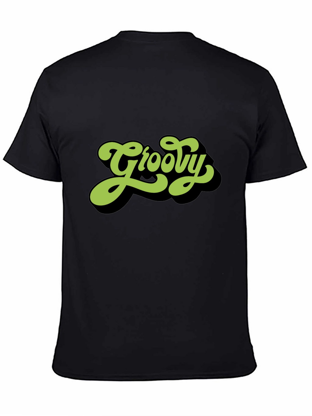Groovy Retro Style Black T-Shirt