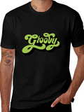 Groovy Retro Style Black T-Shirt