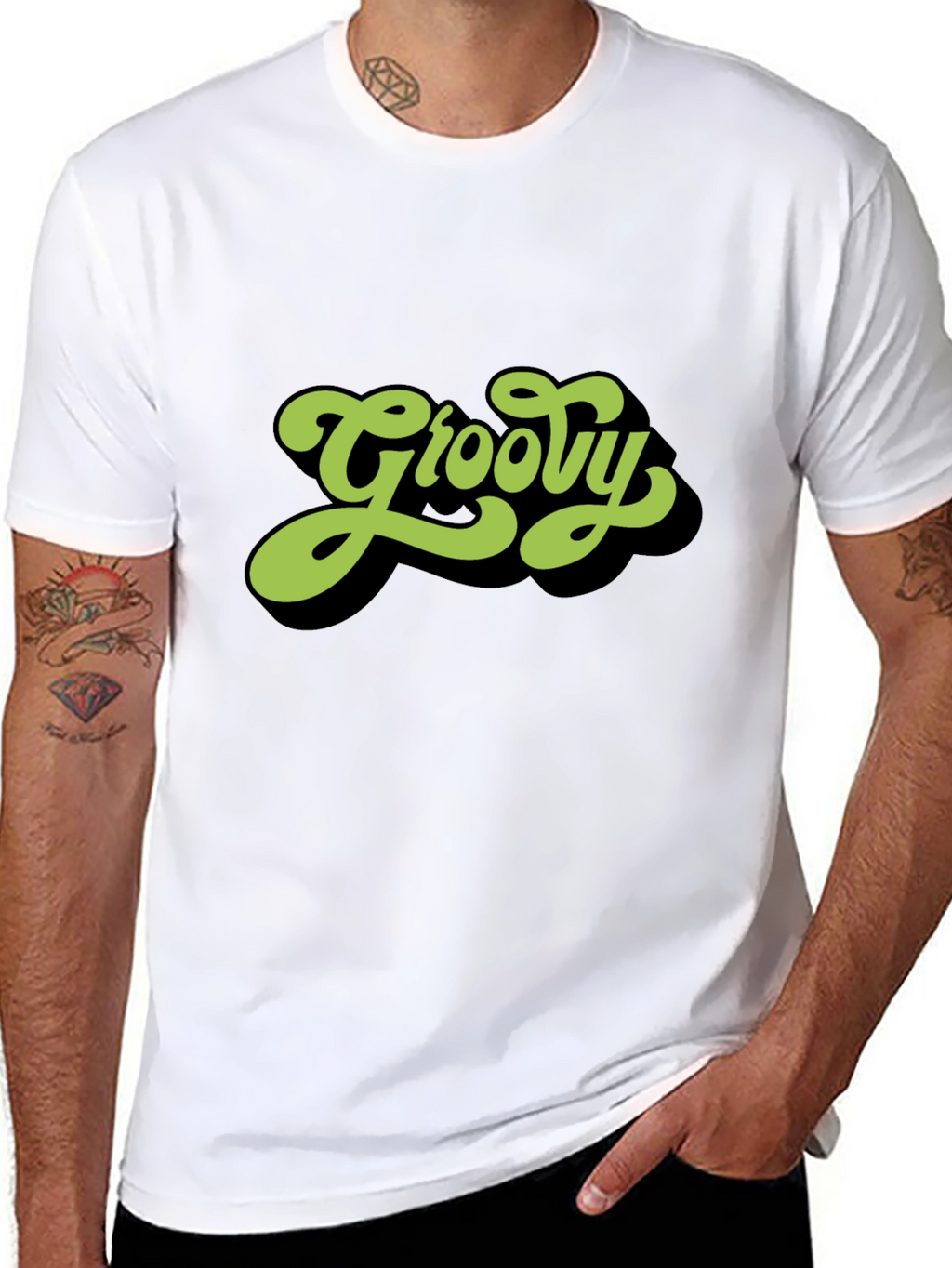Groovy Retro Style Black T-Shirt