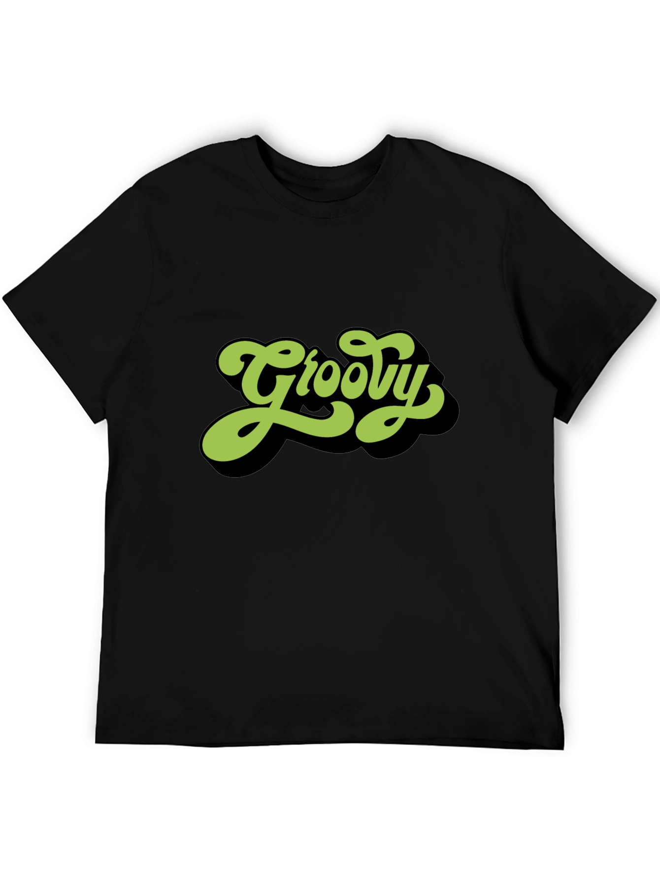 Groovy Retro Style Black T-Shirt