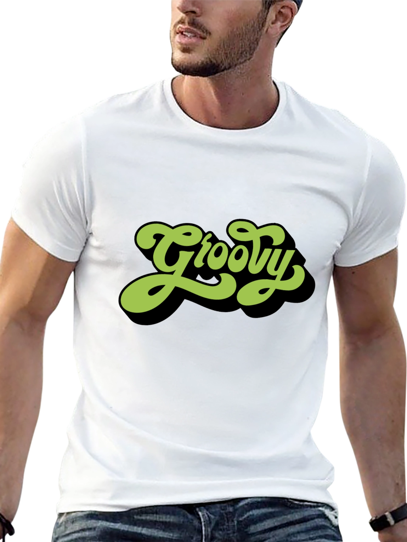 Groovy Retro Style Black T-Shirt