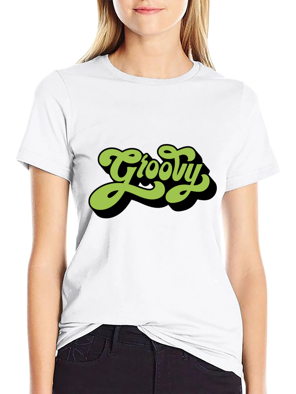 Groovy Retro Style Black T-Shirt