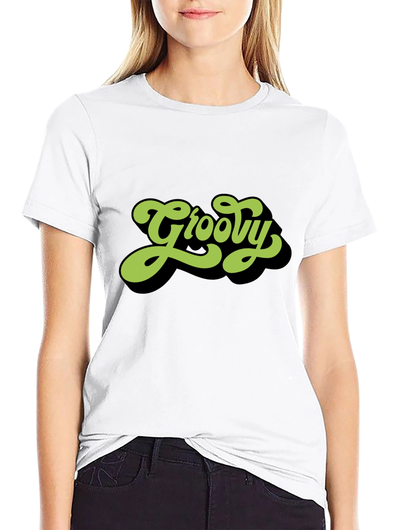 Groovy Retro Style Black T-Shirt