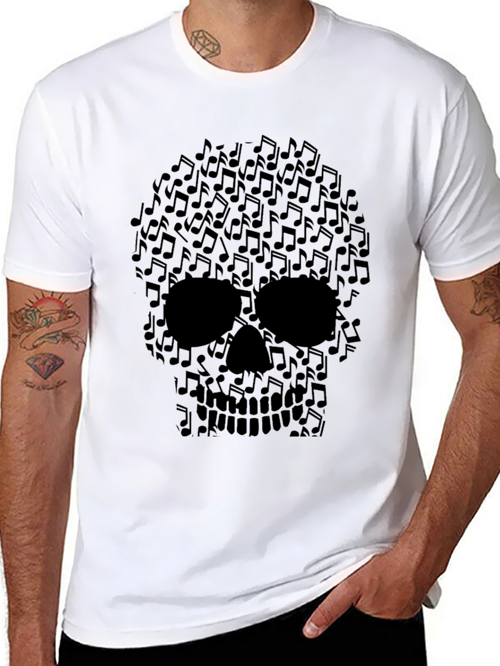 Musical Skull Graphic Tee - Rocker Style Shirt