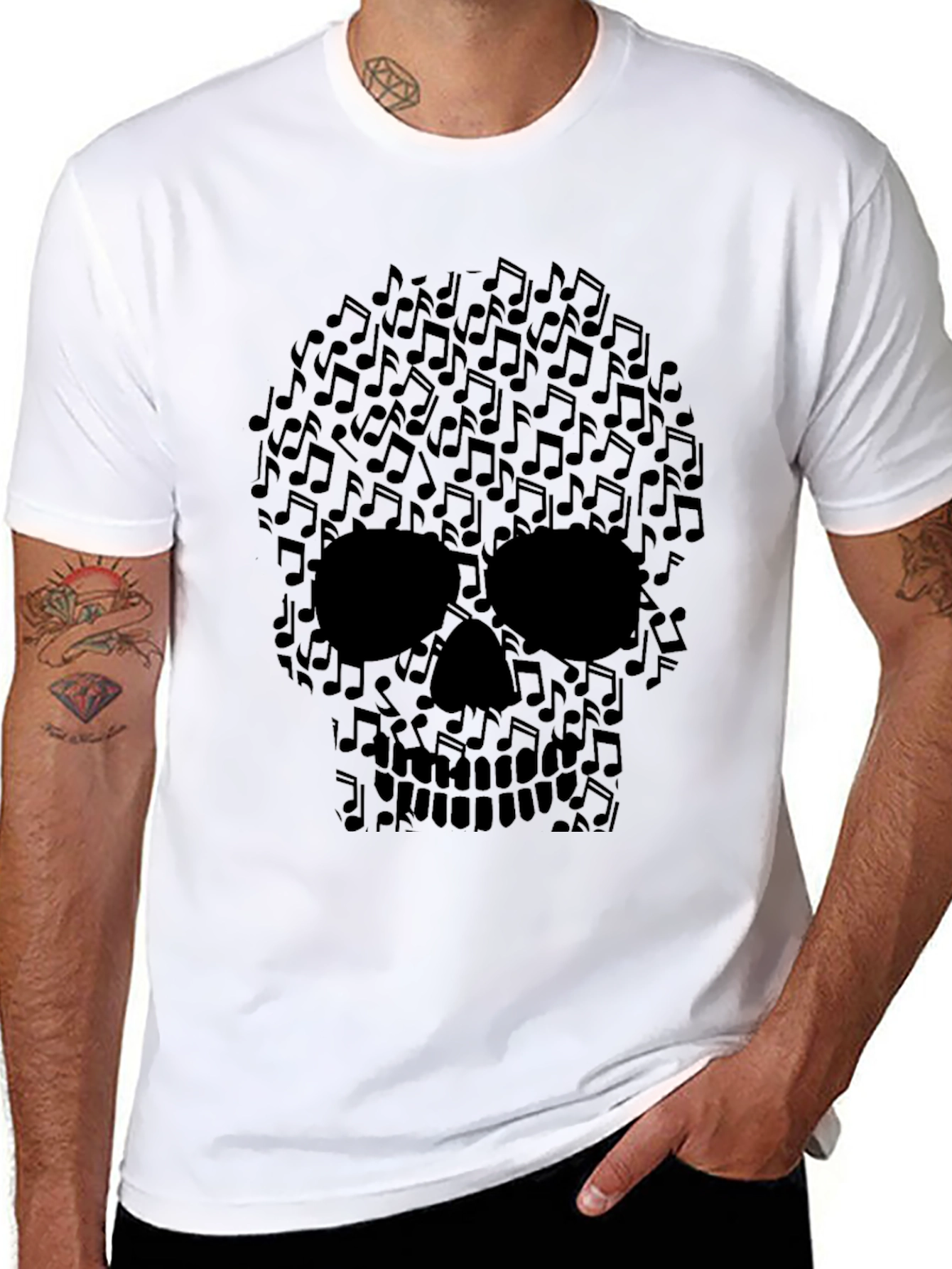 Musical Skull Graphic Tee - Rocker Style Shirt