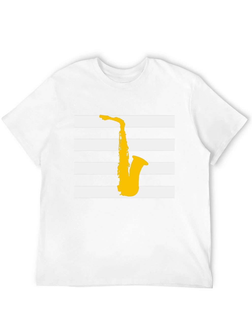 Saxophone Graphic Tee - Black Striped Music Shirt