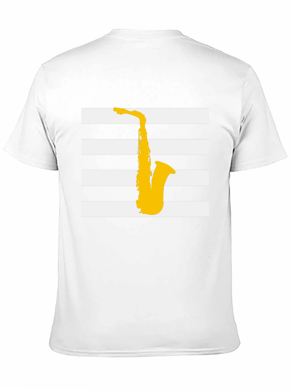 Saxophone Graphic Tee - Black Striped Music Shirt