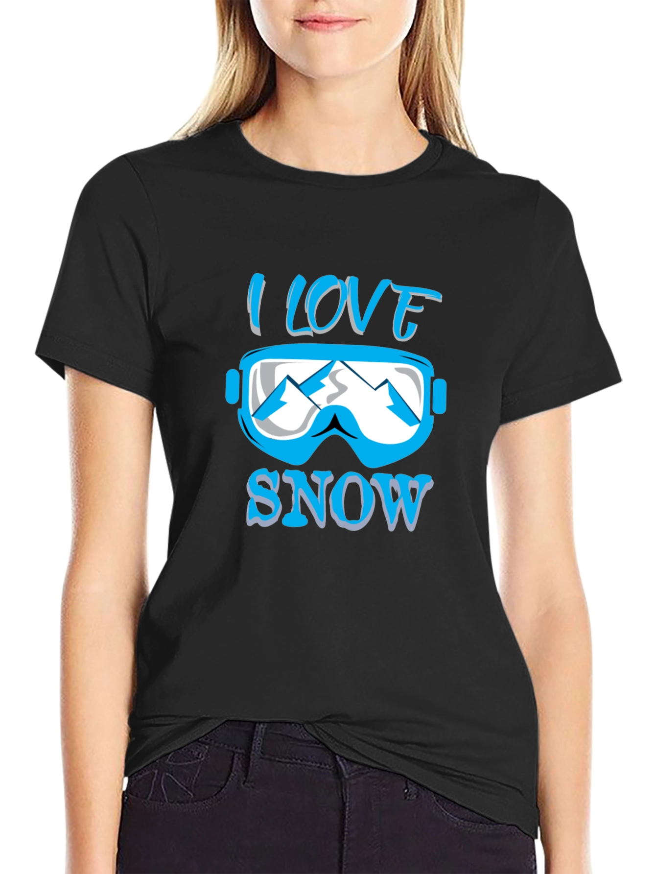 I Love Snow T-Shirt Winter Sports Apparel Ski Goggles Design