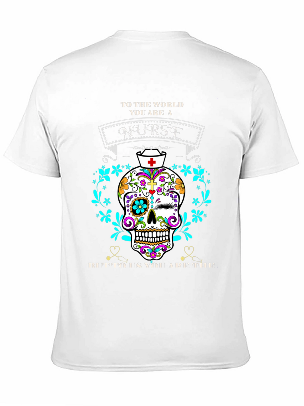 Nurse Sugar Skull Graphic Tee