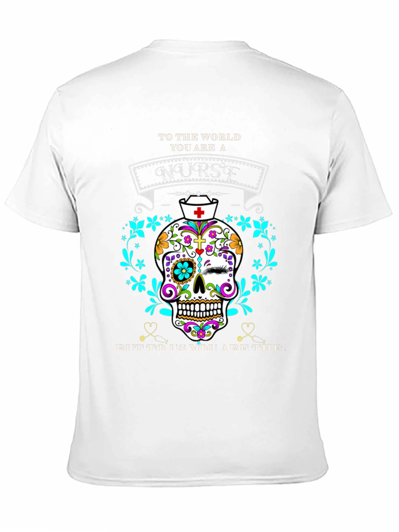 Nurse Sugar Skull Graphic Tee