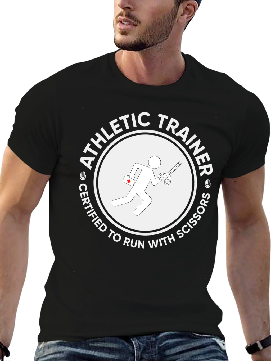 Athletic Trainer Certified to Run with Scissors T-Shirt