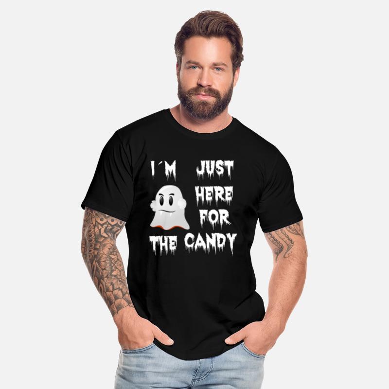 Halloween saying costume just here for the candy