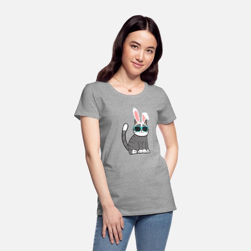 Happy Easter Cat With Bunny Ears And Glasses