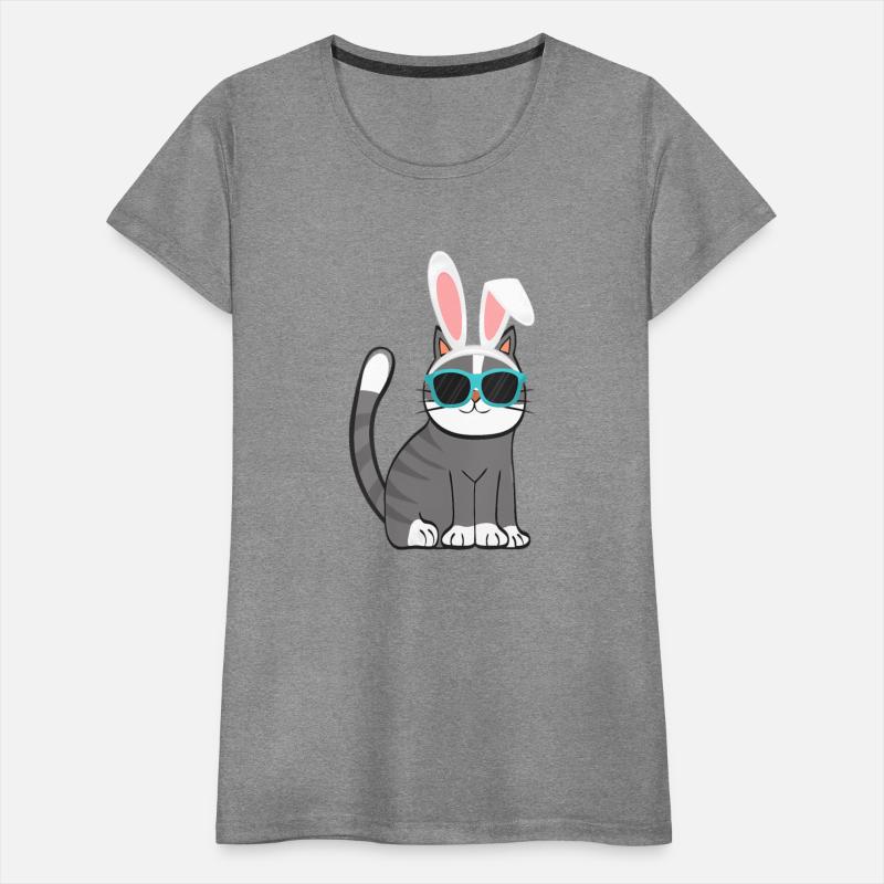Happy Easter Cat With Bunny Ears And Glasses