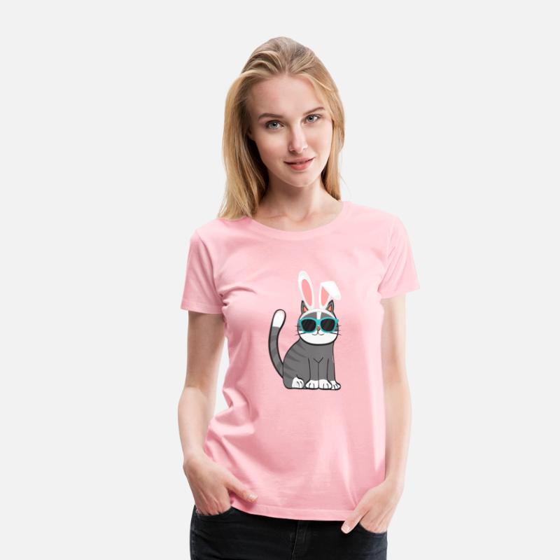 Happy Easter Cat With Bunny Ears And Glasses