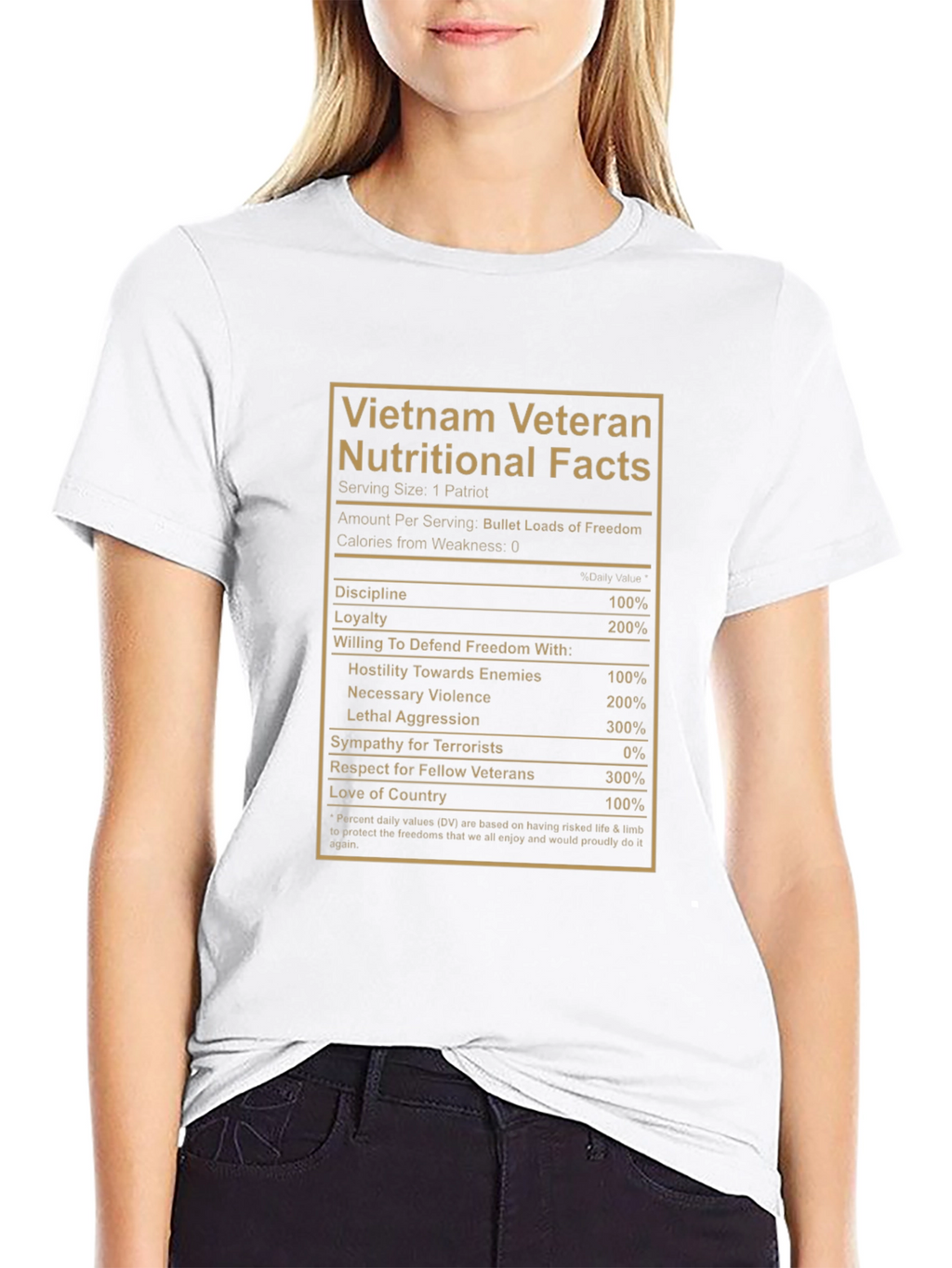 Vietnam Veteran Nutritional Facts Graphic T-Shirt