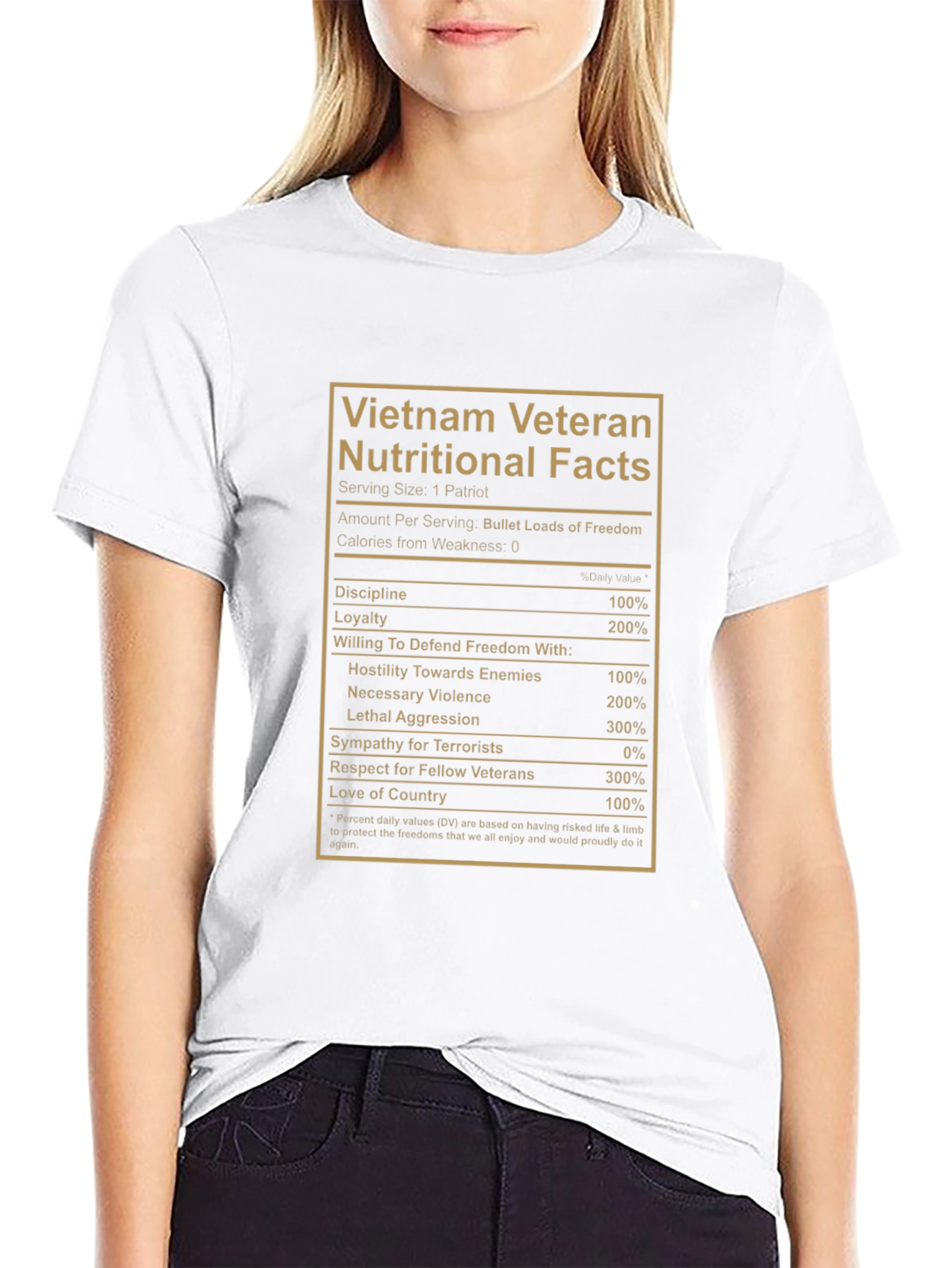 Vietnam Veteran Nutritional Facts Graphic T-Shirt