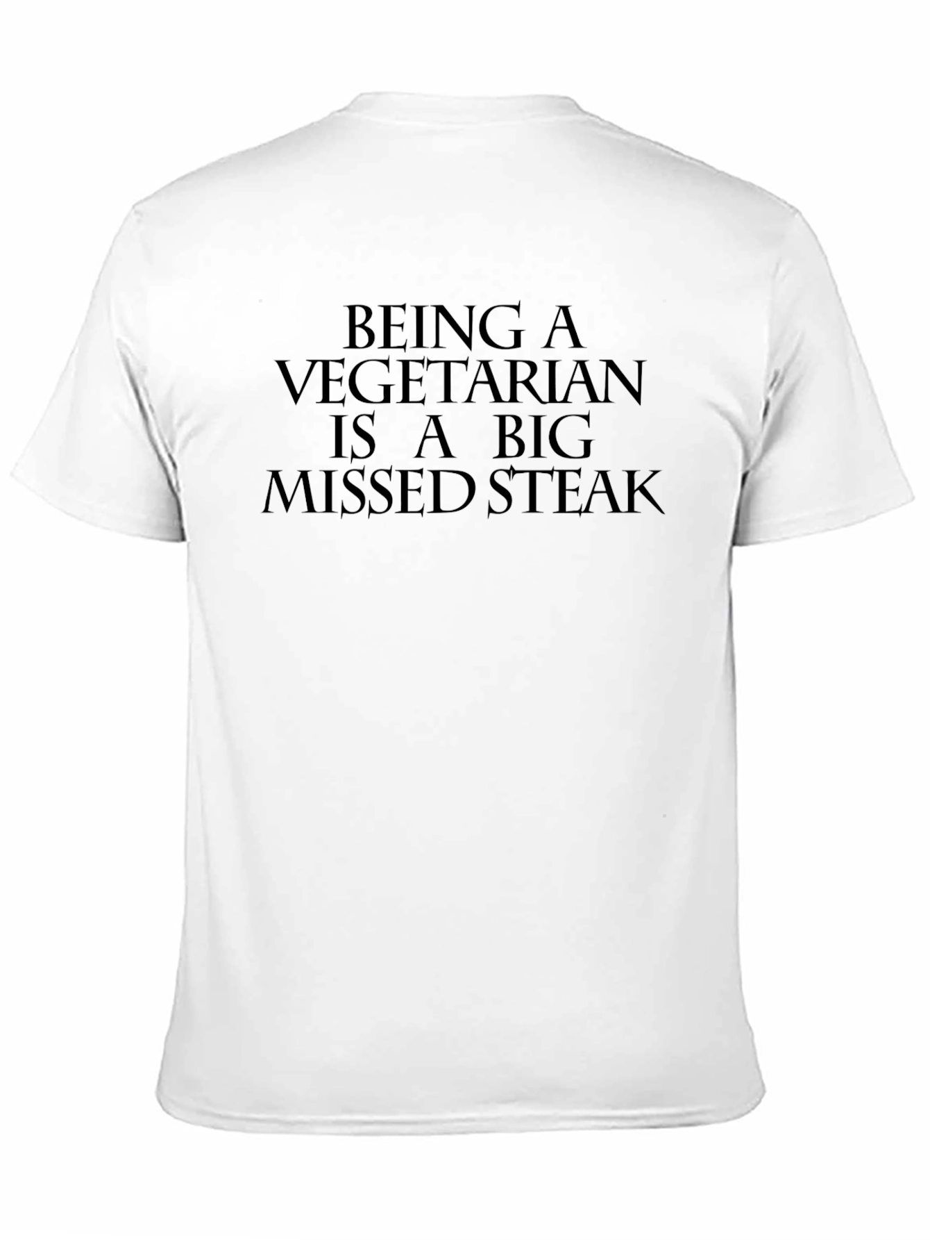 Vegetarian Missed Steak Graphic Tee - Black
