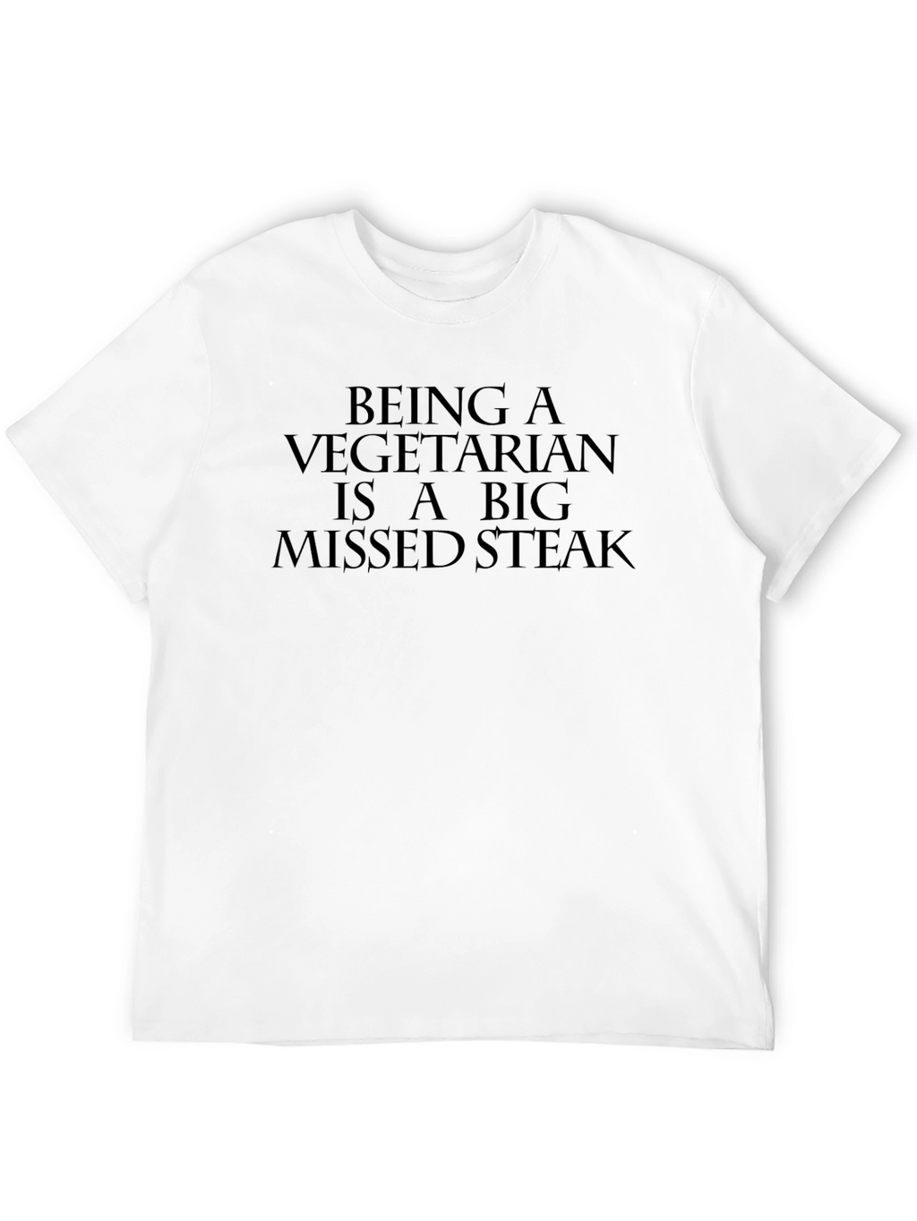 Vegetarian Missed Steak Graphic Tee - Black