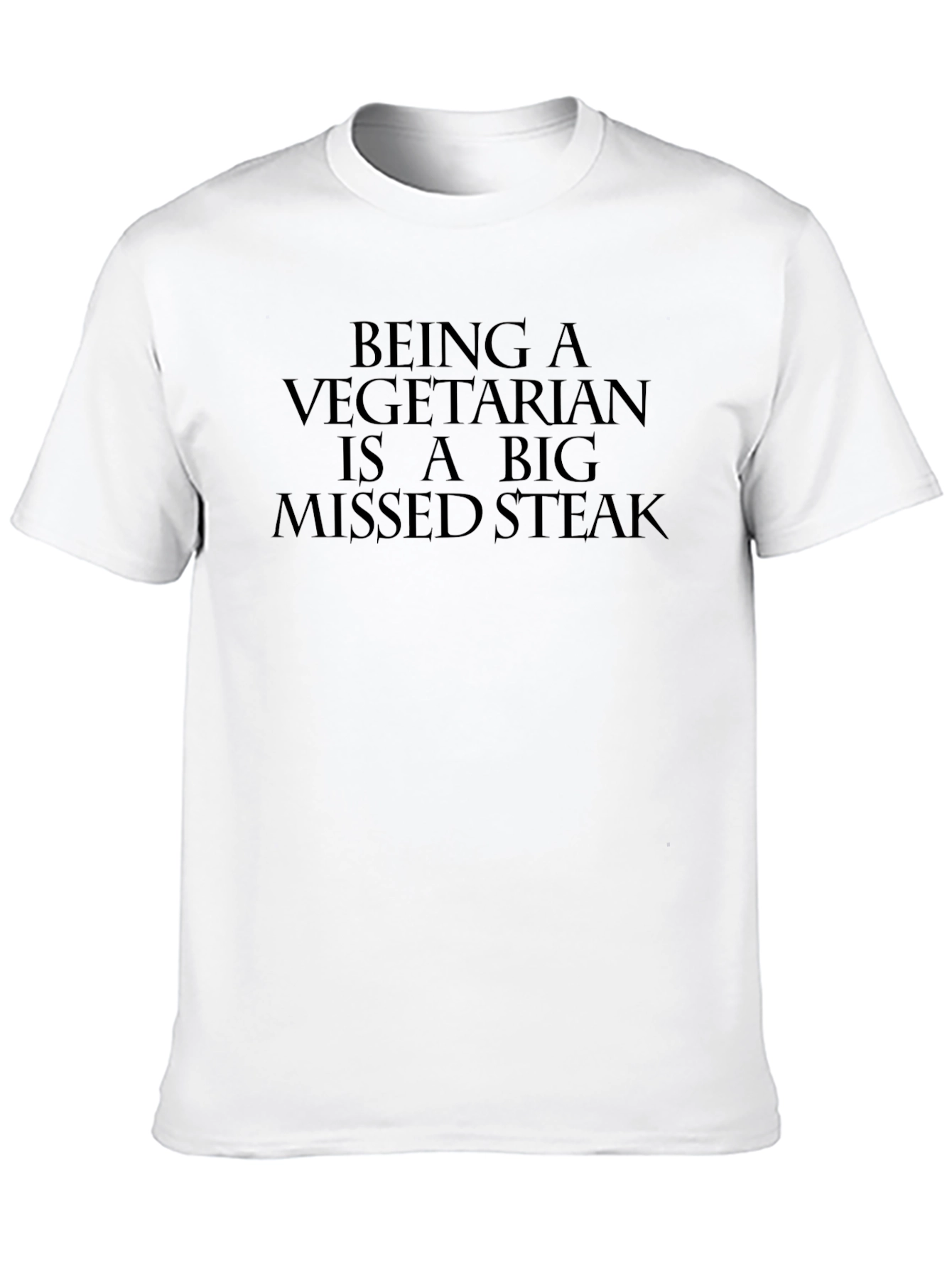 Vegetarian Missed Steak Graphic Tee - Black