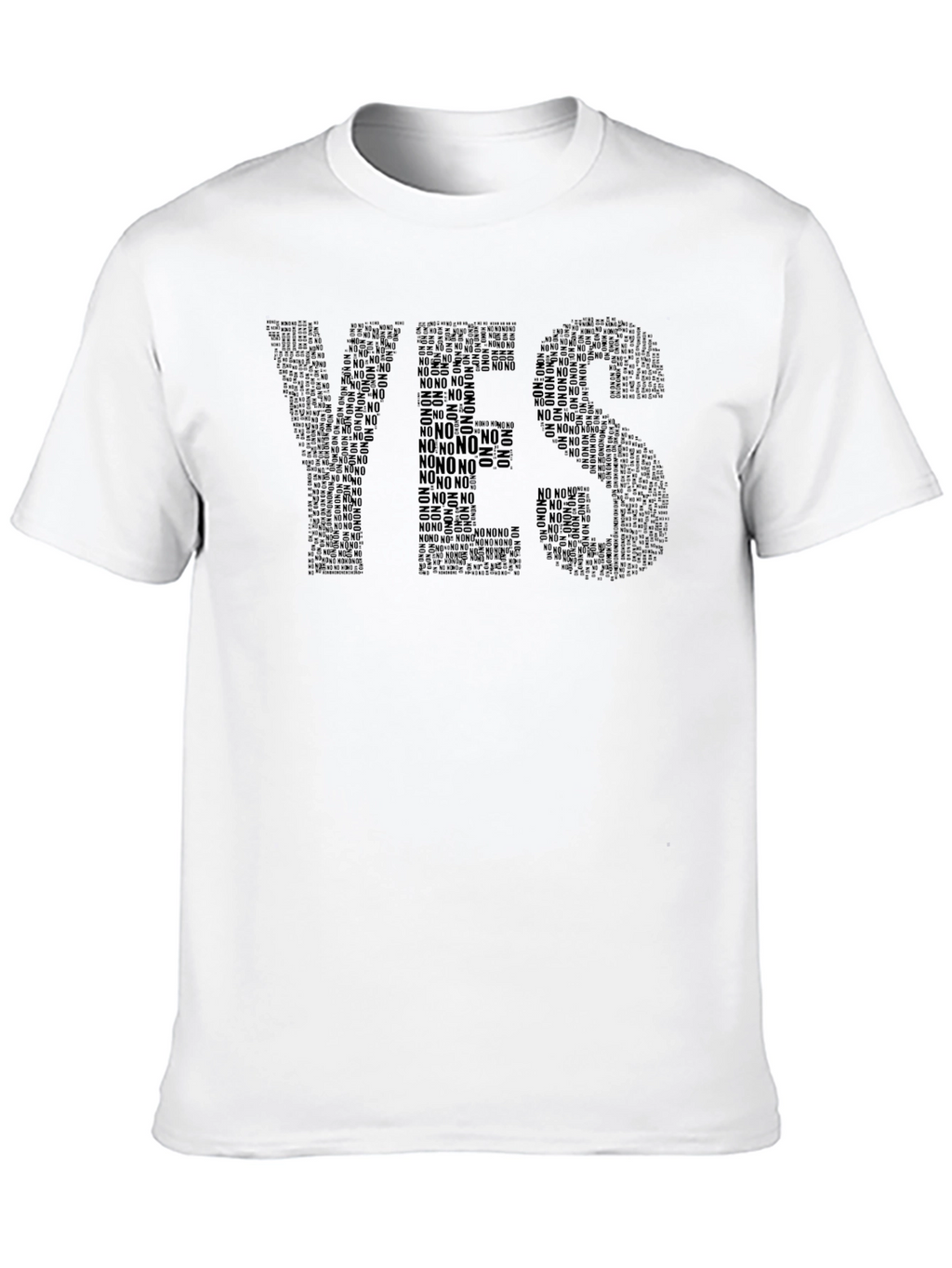 Word Art YES T-Shirt - Mens Black Tee