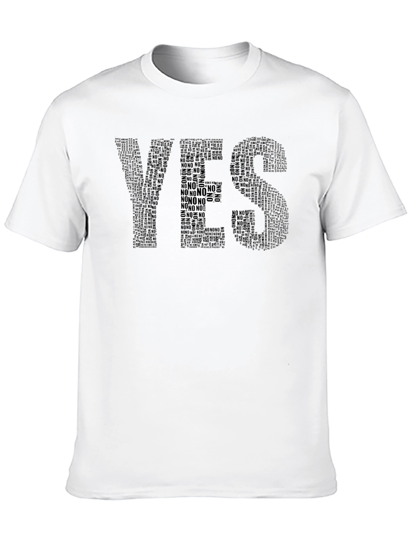 Word Art YES T-Shirt - Mens Black Tee