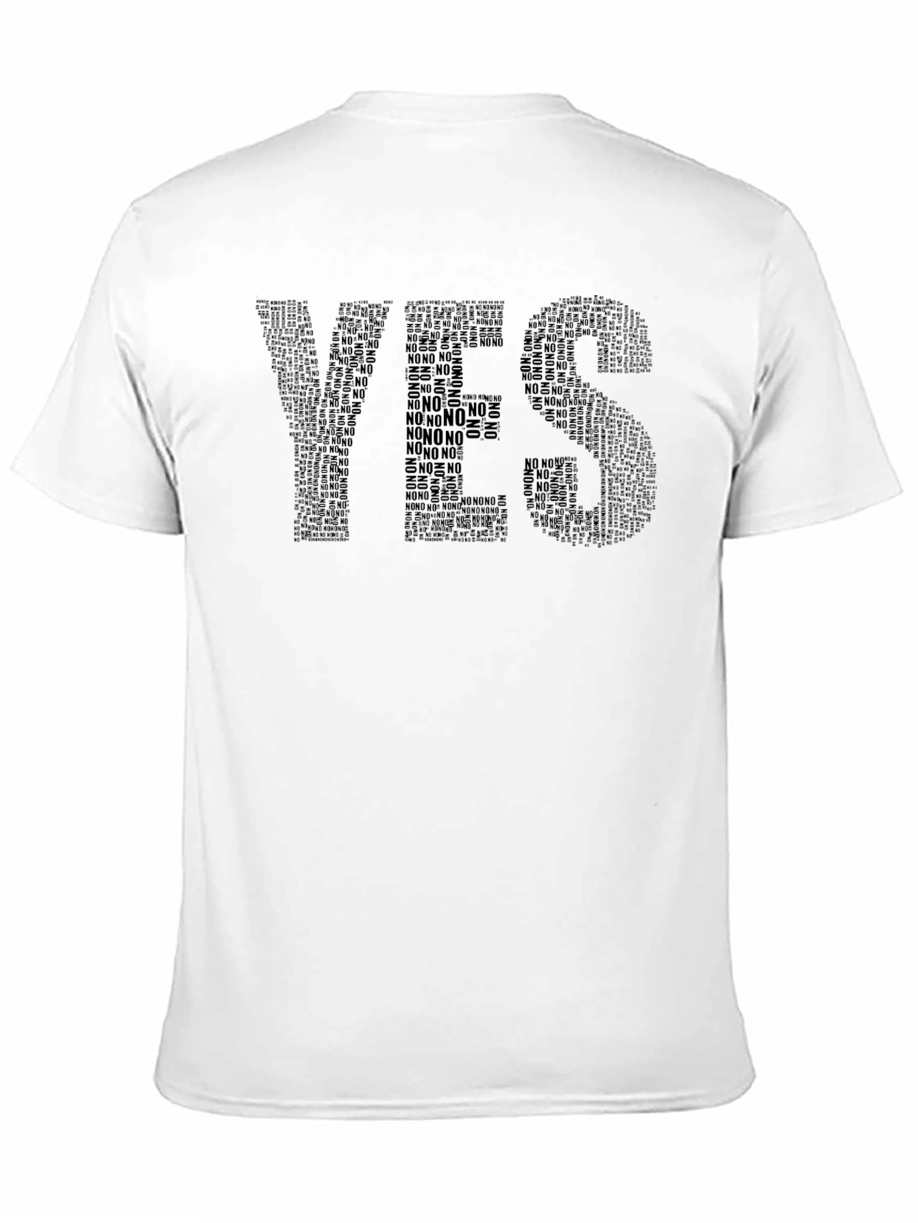 Word Art YES T-Shirt - Mens Black Tee