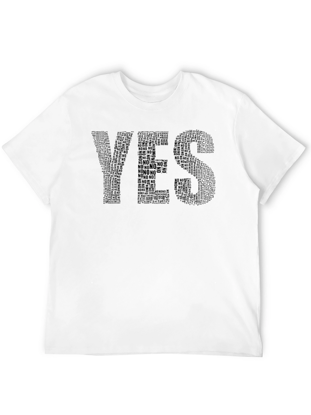 Word Art YES T-Shirt - Mens Black Tee