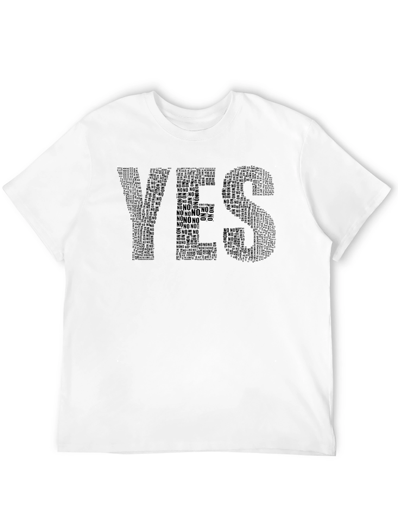 Word Art YES T-Shirt - Mens Black Tee