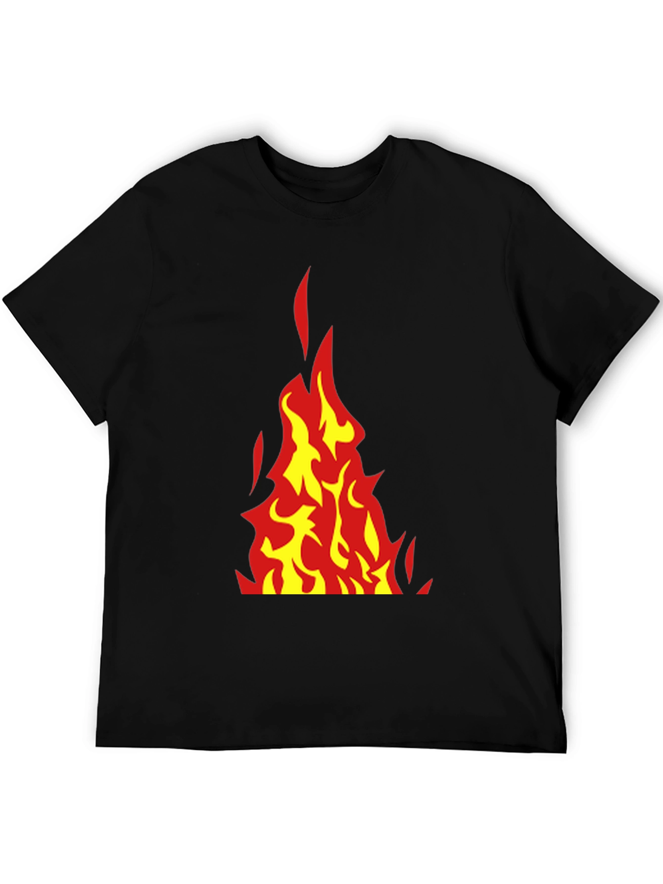 Fiery Flames Graphic Tee - Bold Black T-Shirt