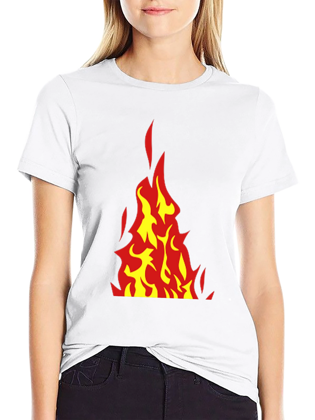 Fiery Flames Graphic Tee - Bold Black T-Shirt