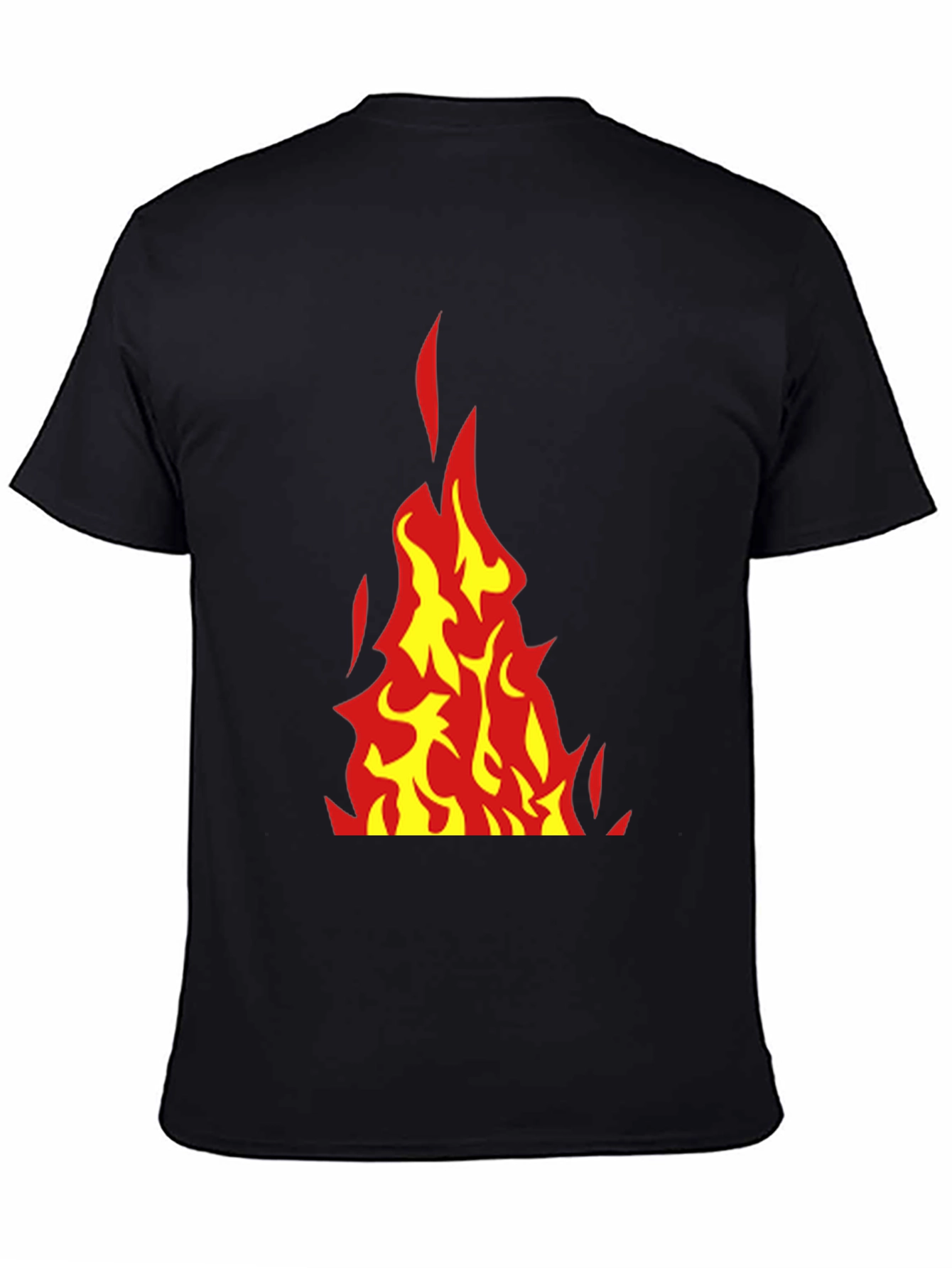 Fiery Flames Graphic Tee - Bold Black T-Shirt