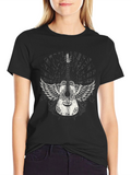 Winged Guitar Graphic Black T-Shirt