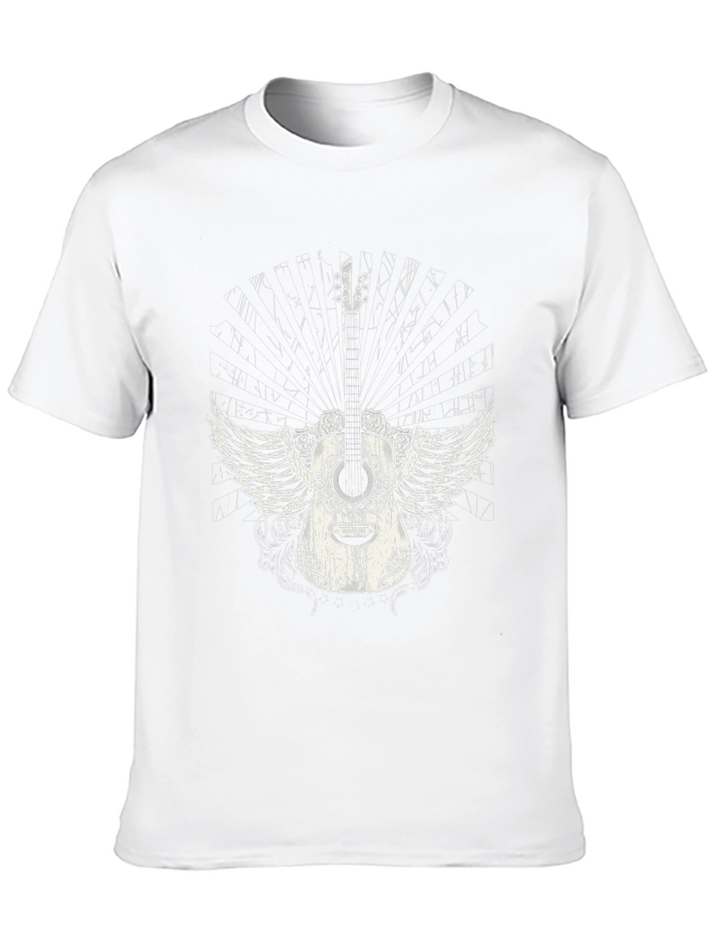 Winged Guitar Graphic Black T-Shirt
