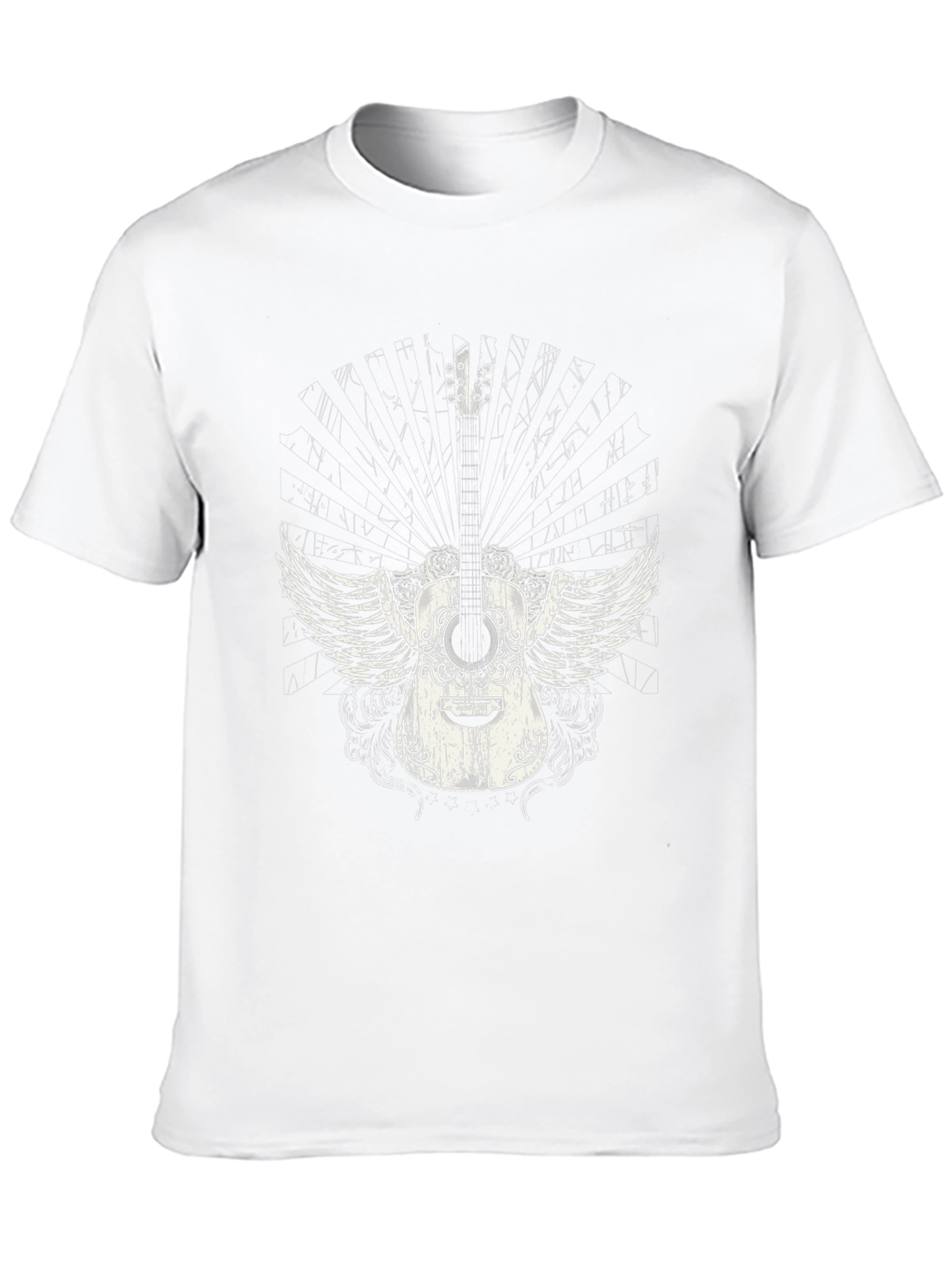 Winged Guitar Graphic Black T-Shirt