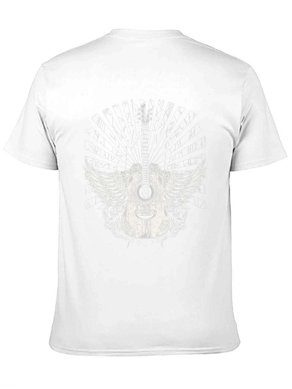 Winged Guitar Graphic Black T-Shirt
