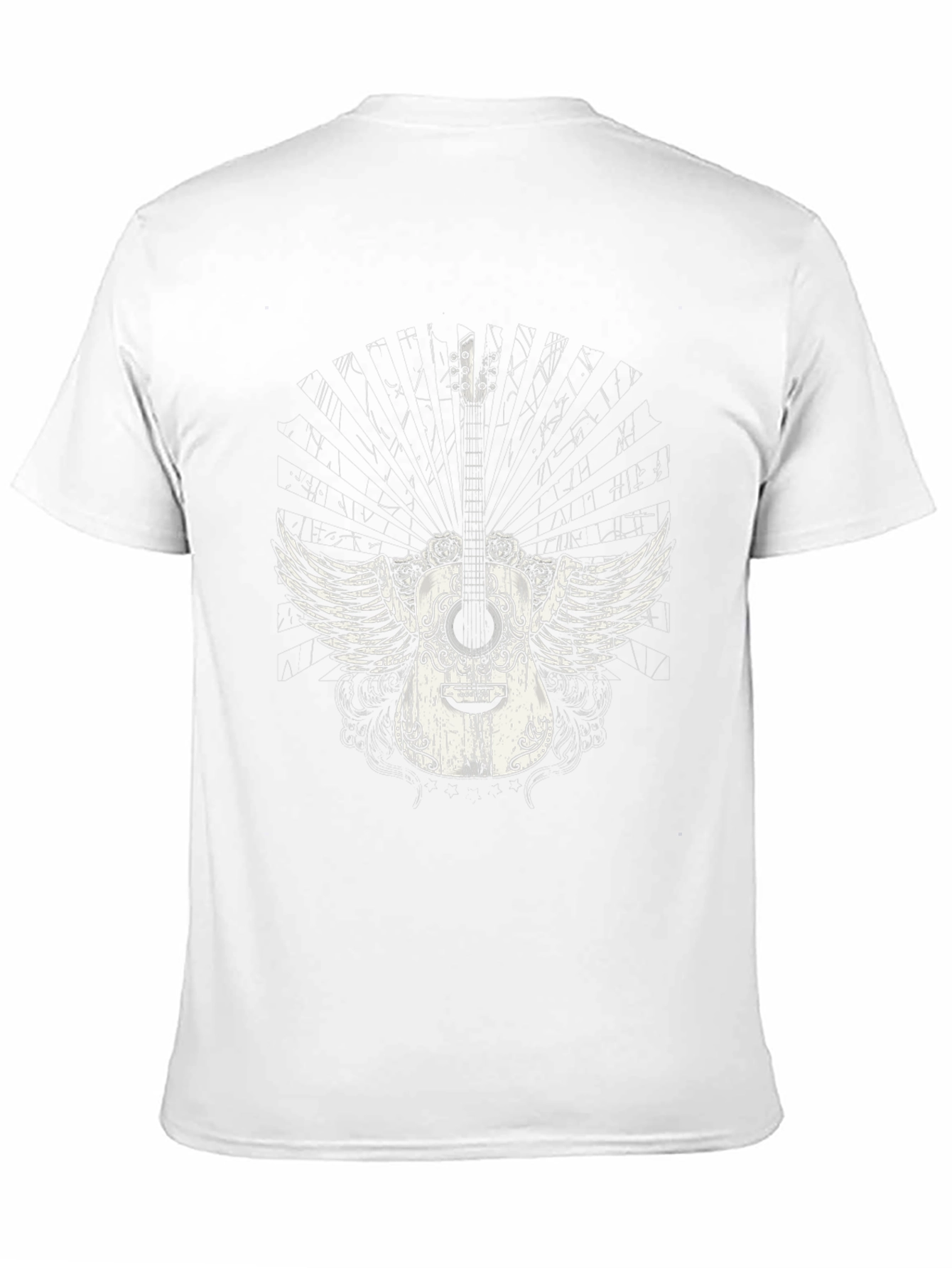 Winged Guitar Graphic Black T-Shirt