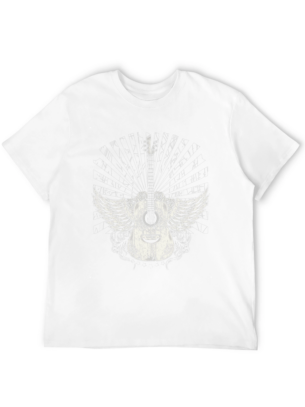 Winged Guitar Graphic Black T-Shirt