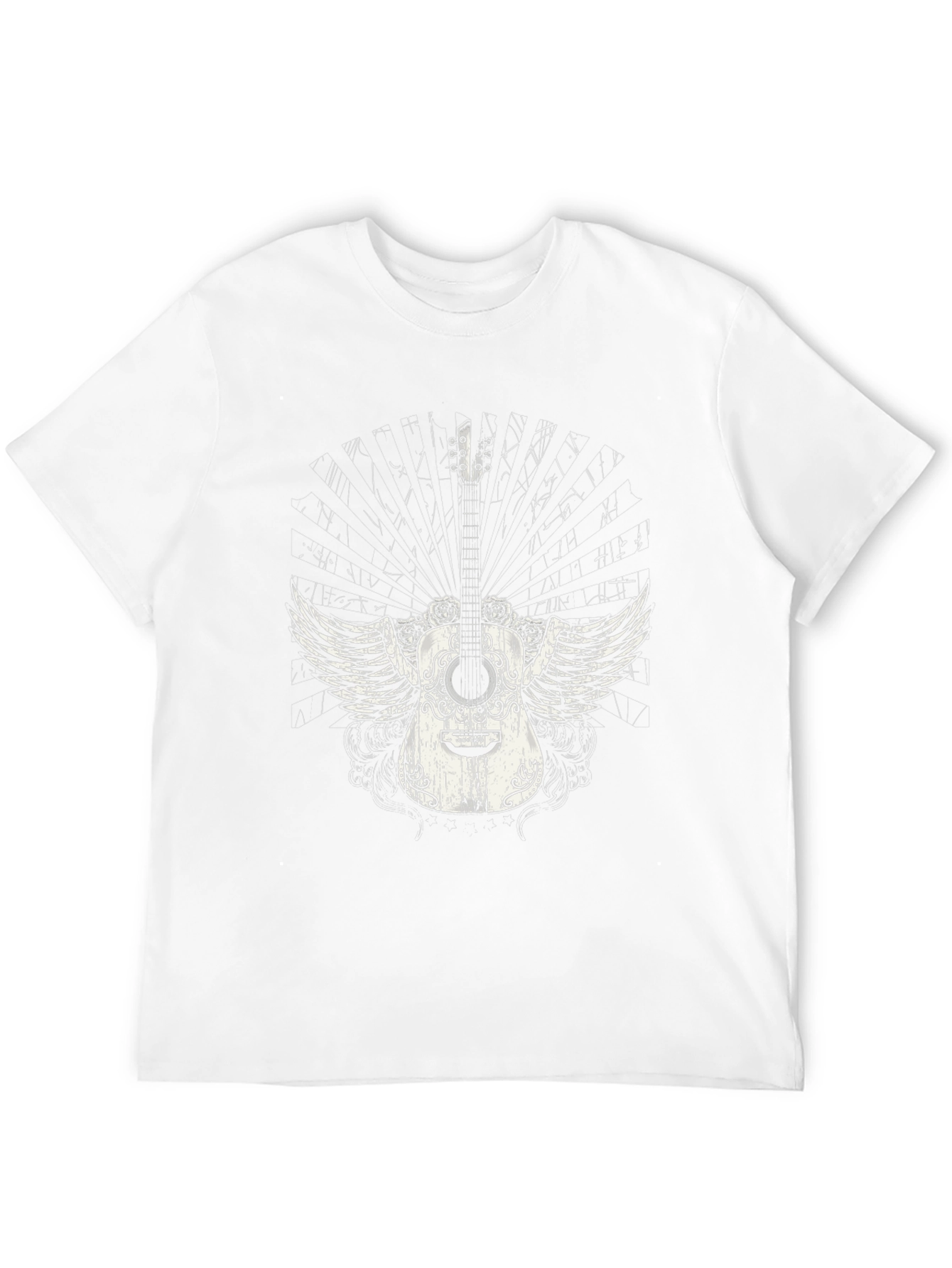 Winged Guitar Graphic Black T-Shirt