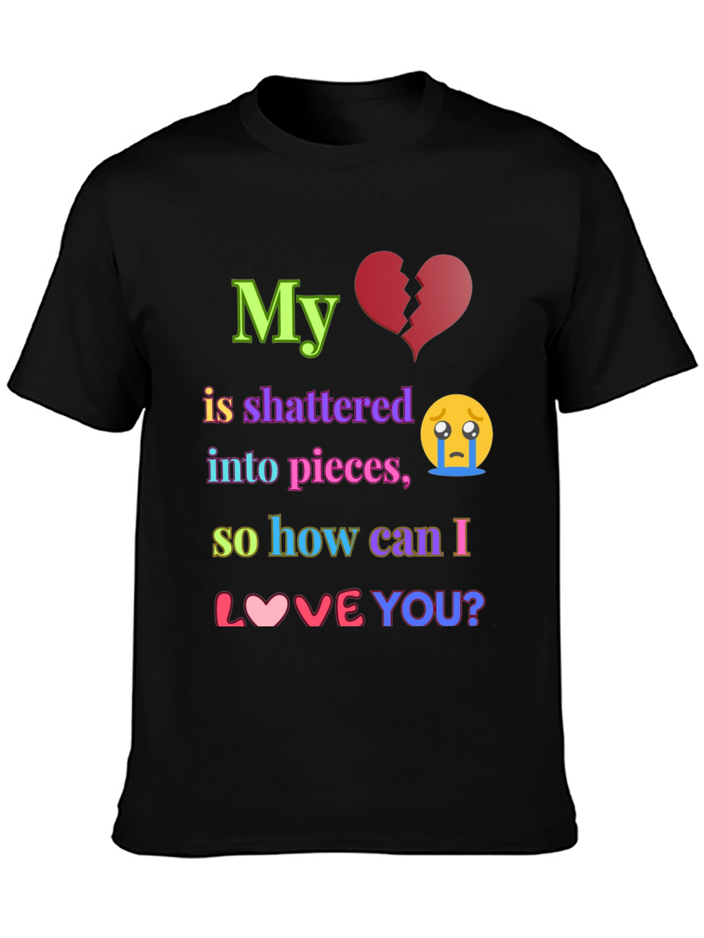Shattered Heart Graphic T-Shirt - Express Your Emotions