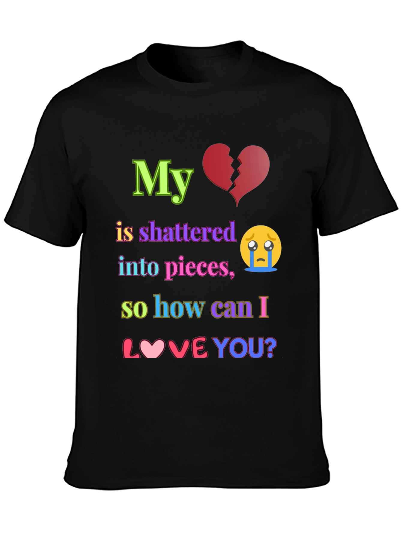 Shattered Heart Graphic T-Shirt - Express Your Emotions