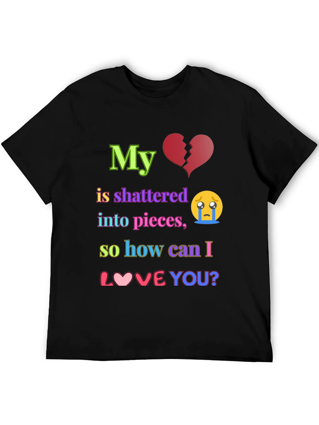 Shattered Heart Graphic T-Shirt - Express Your Emotions