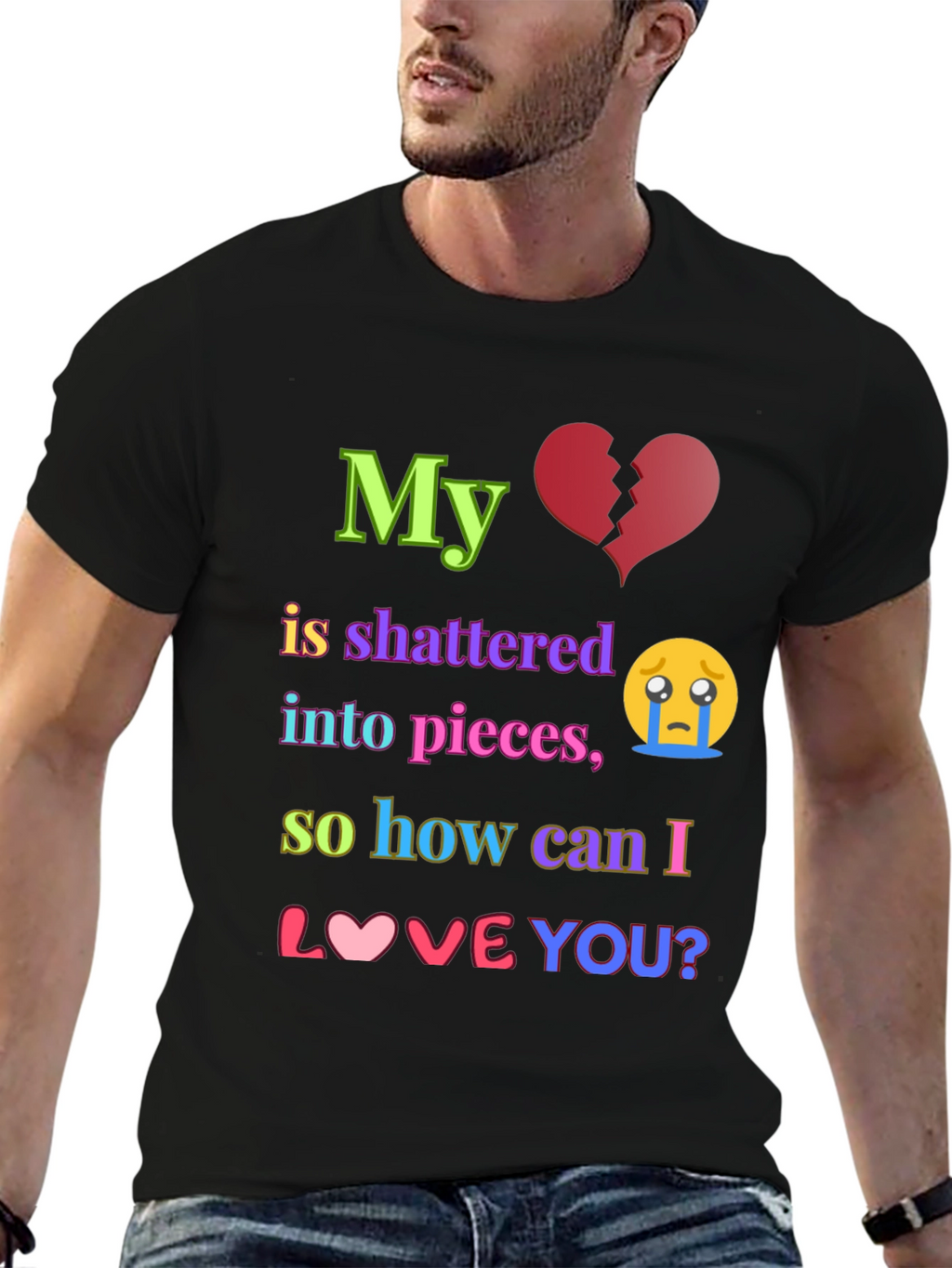 Shattered Heart Graphic T-Shirt - Express Your Emotions
