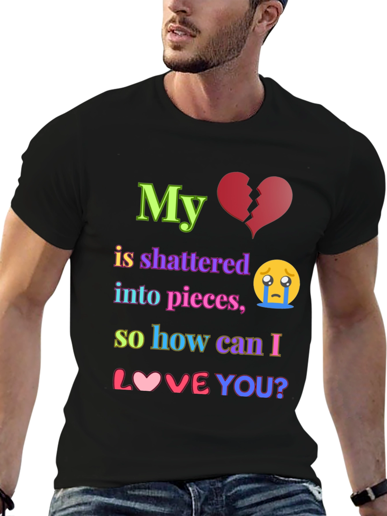 Shattered Heart Graphic T-Shirt - Express Your Emotions