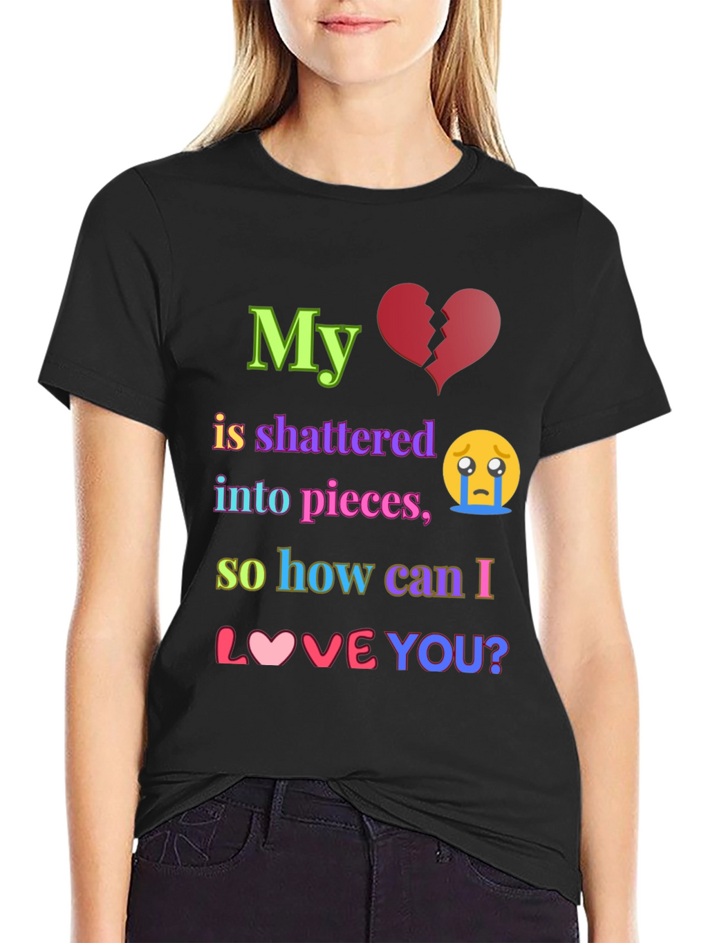 Shattered Heart Graphic T-Shirt - Express Your Emotions