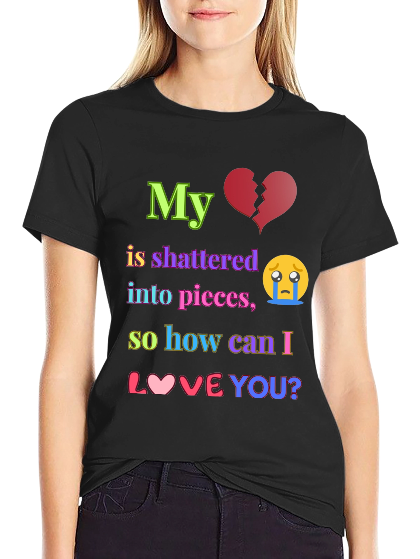 Shattered Heart Graphic T-Shirt - Express Your Emotions