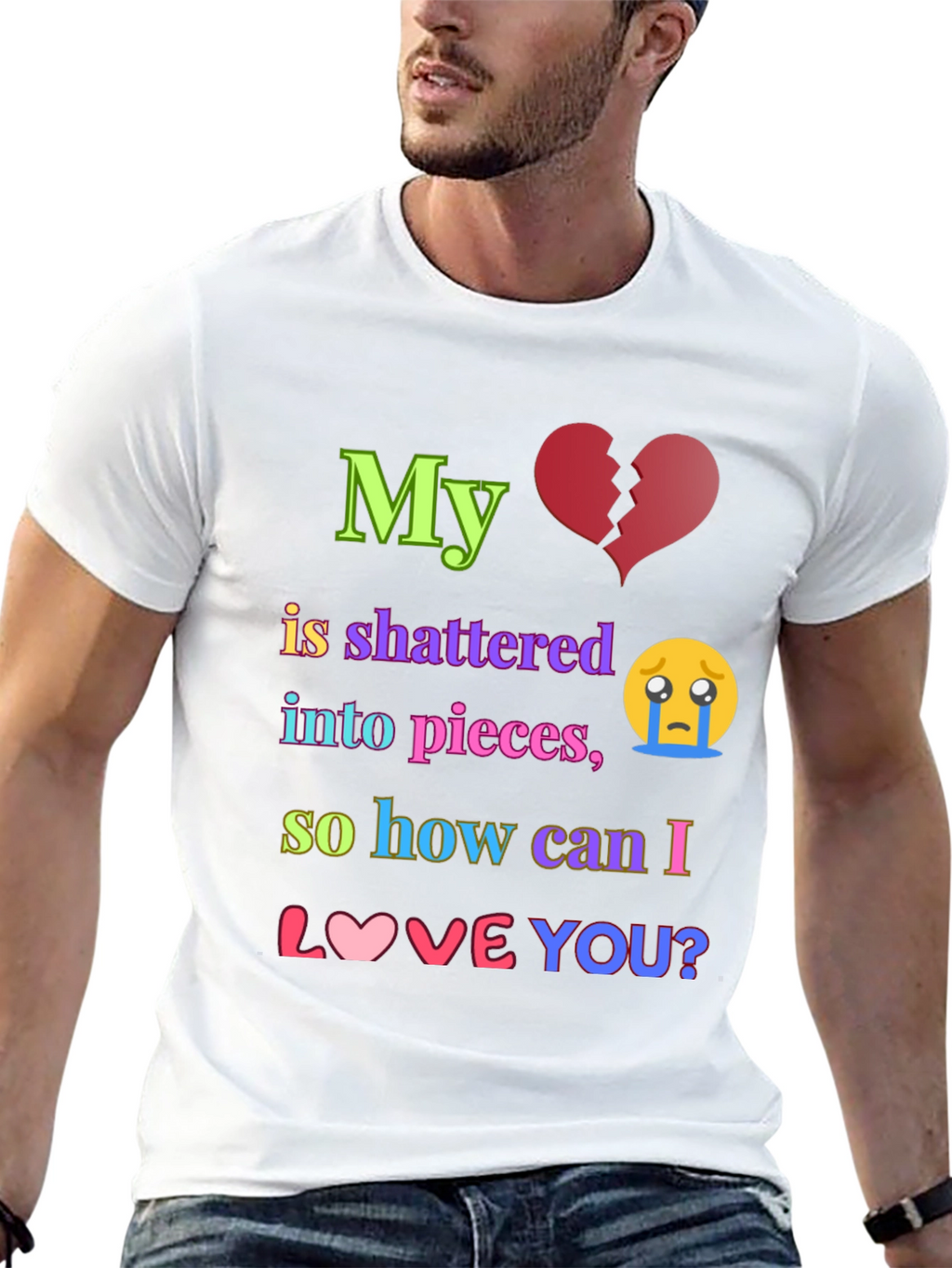 Shattered Heart Graphic T-Shirt - Express Your Emotions