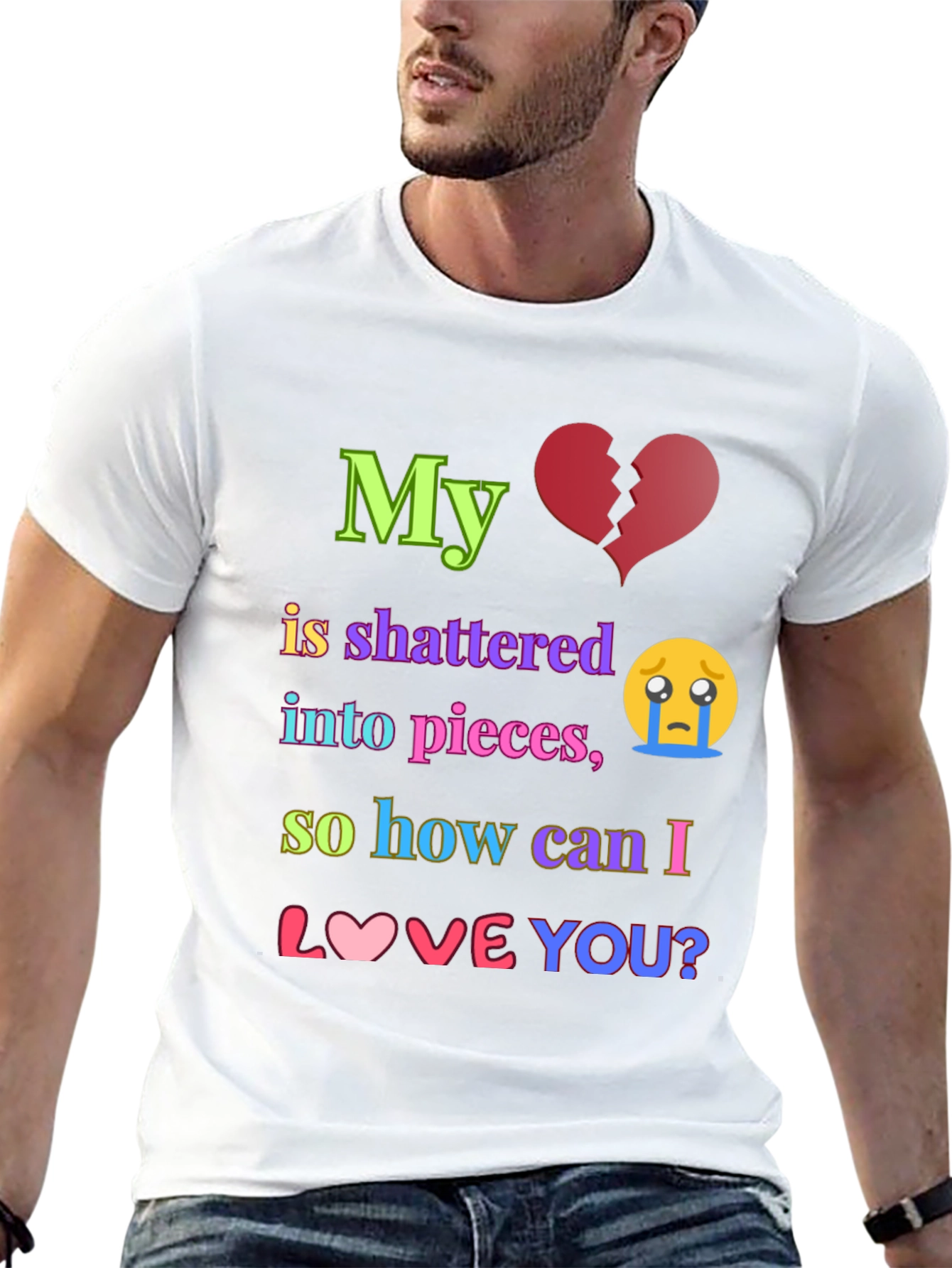 Shattered Heart Graphic T-Shirt - Express Your Emotions