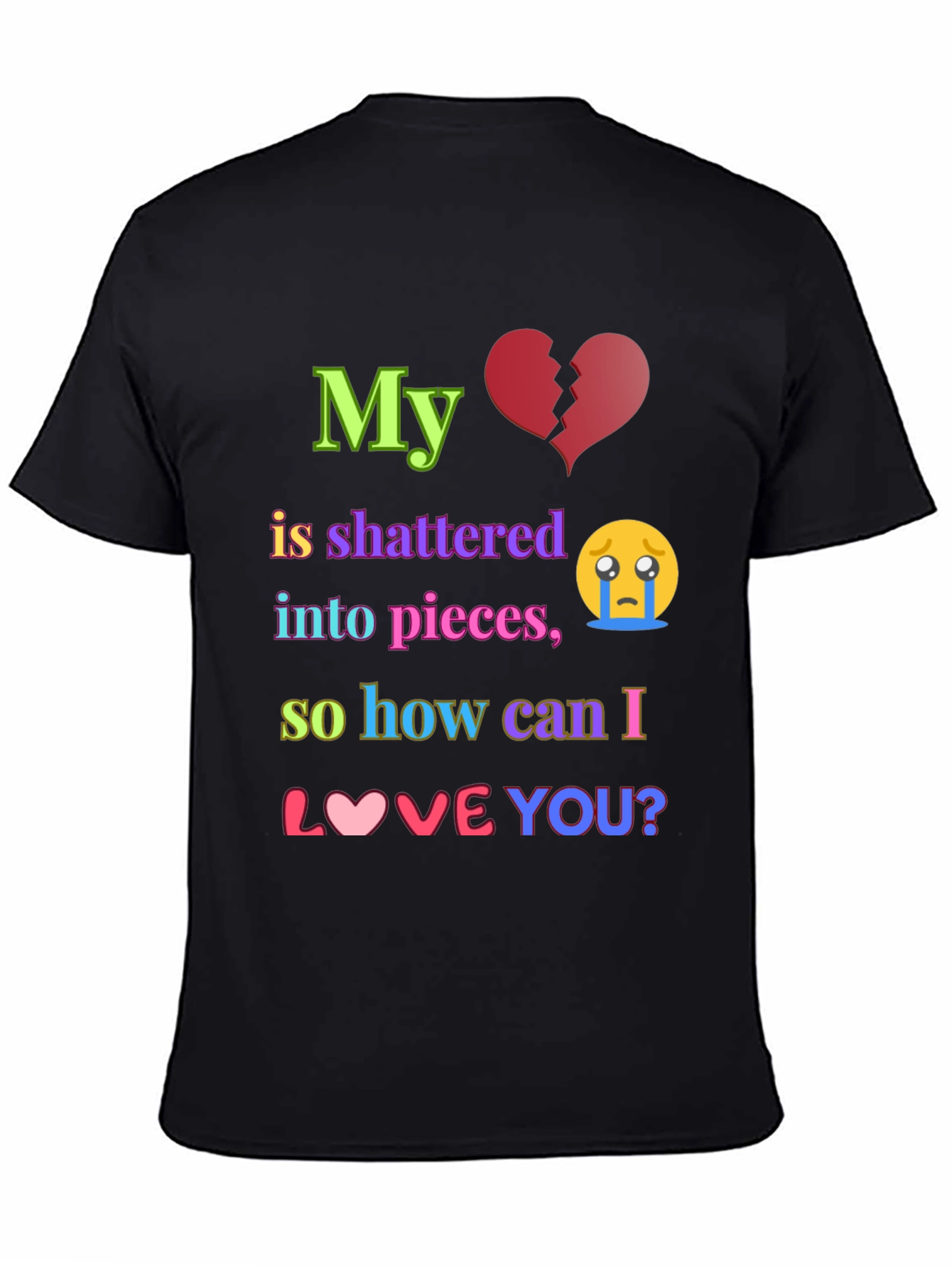 Shattered Heart Graphic T-Shirt - Express Your Emotions